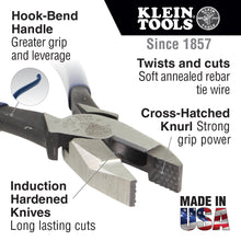 Load image into Gallery viewer, Klein Tools Ironworker's Pliers Heavy-Duty Cutting
